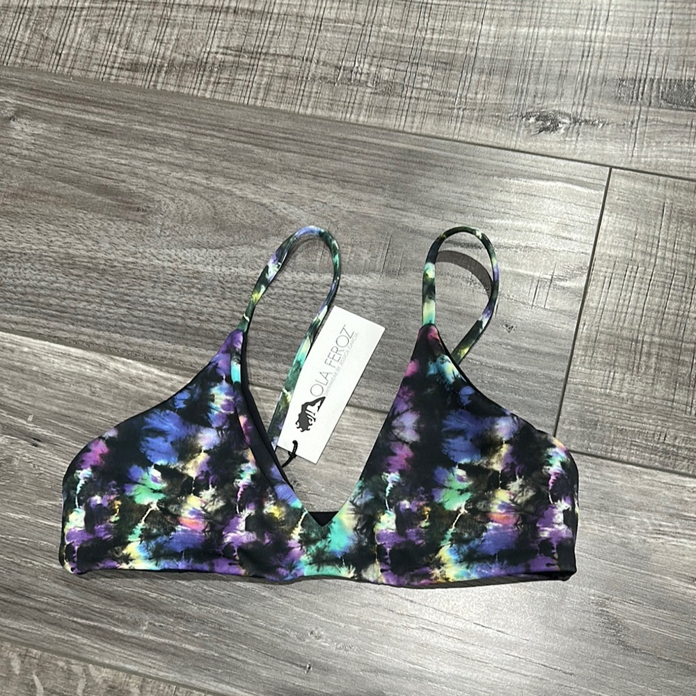 OLA FEROZ Colorful Tie-Dye Bikini Top
